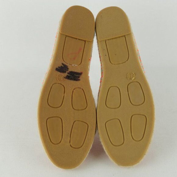 Stella McCartney Kids Size 38 Pink Orange Textile Slip On Flat Espadrilles - Picture 6 of 8